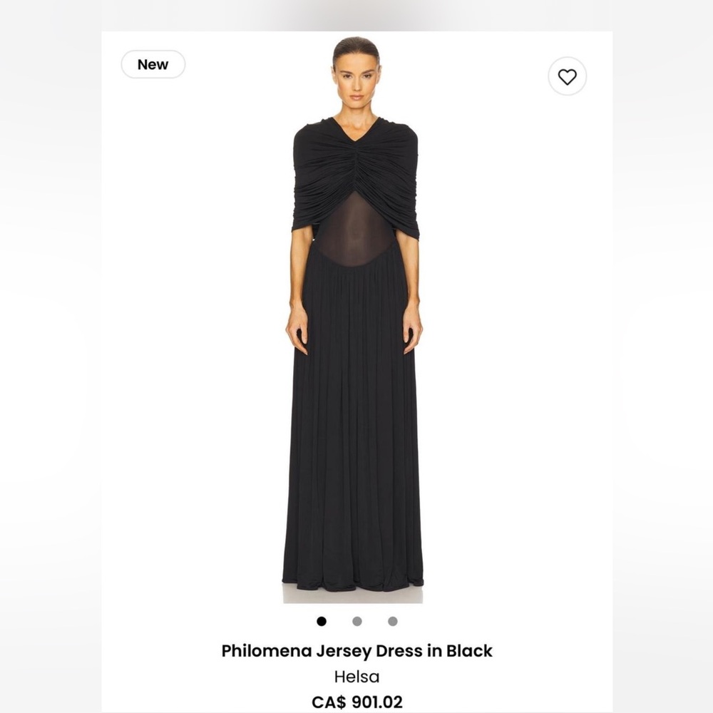 Helsa Black Philomena Jersey Maxi Dress